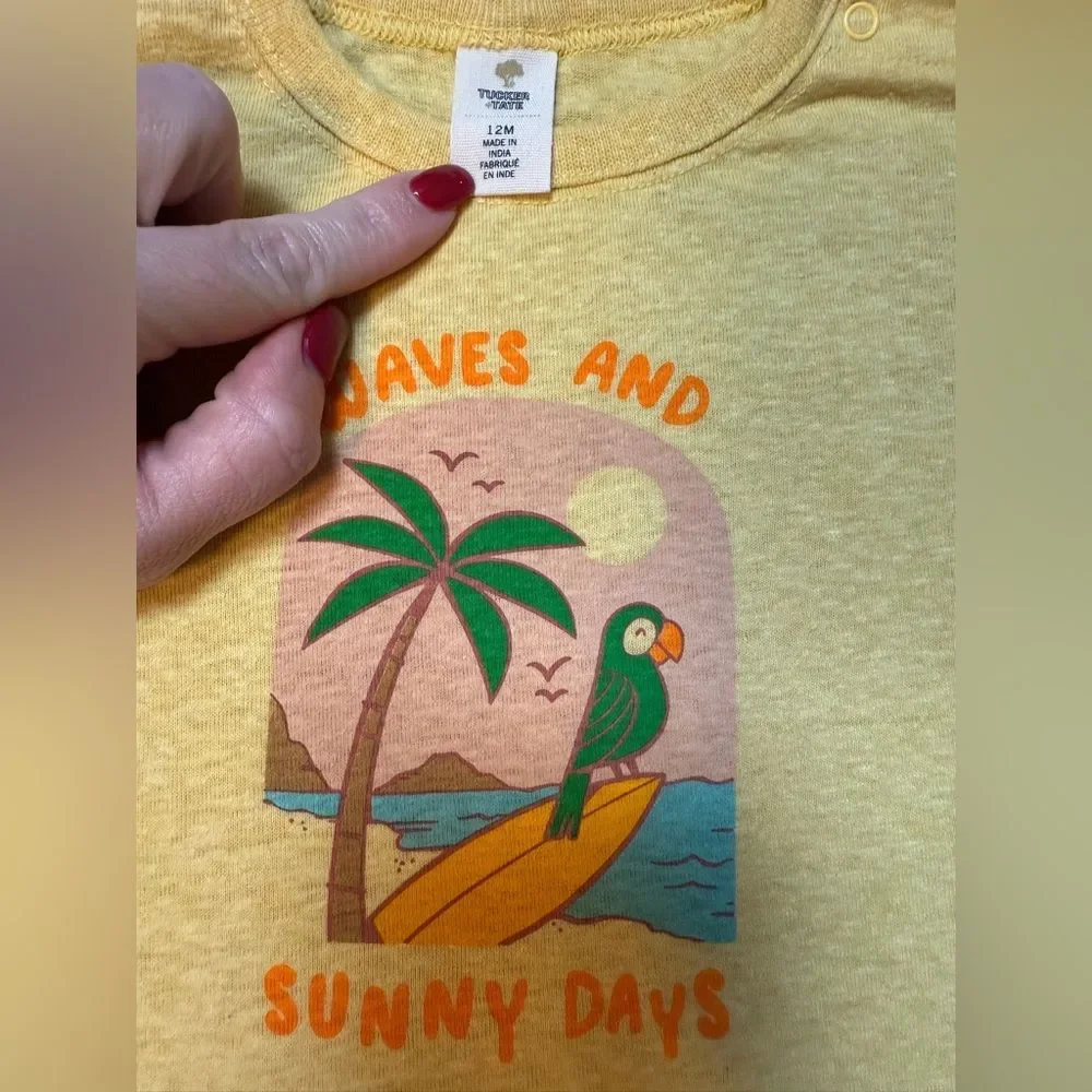 Tucker + Tate Yellow Bodysuit with Tropical Print